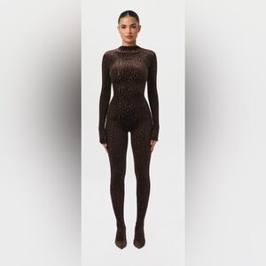 Naked Wardrobe Brown Leopard Print Jumpsuit